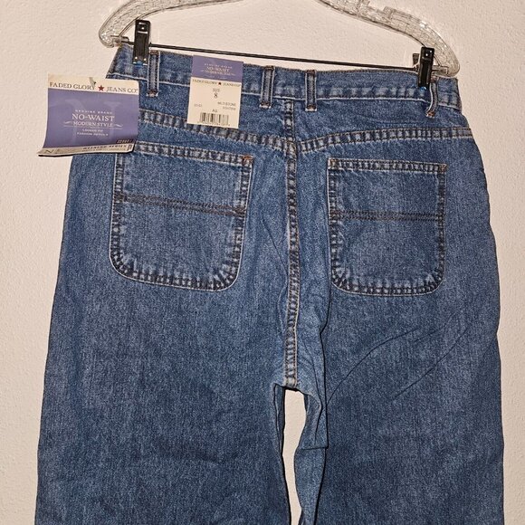 NWT Faded Glory Blue Jeans Size 8 No Waist Modern Style Looser Fit Medium Stone - Picture 5 of 12